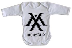 body nenê criança roupa bebê manga longa monsta x k pop bts body nenê criança roupa bebê manga longa monsta x k pop bts