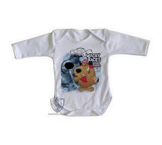 body nenê criança roupa bebê manga longa Mutley azul