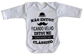 body nenê criança roupa bebê manga longa Não estou ficando velho