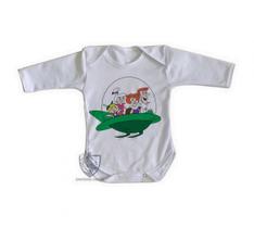 body nenê criança roupa bebê manga longa Os Jetsons nave body nenê criança roupa bebê manga longa Os Jetsons nave