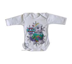 body nenê criança roupa bebê manga longa Patrulha Canina Everest
