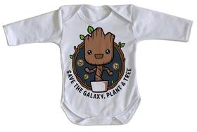 body nenê criança roupa bebê manga longa Plante Groot Árvore body nenê criança roupa bebê manga longa Plante Groot Árvore