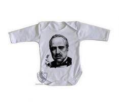 body nenê criança roupa bebê manga longa Poderoso Chefão Corleone body nenê criança roupa bebê manga longa Poderoso Chefão Corleone