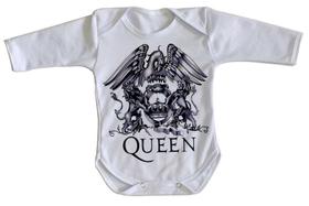 body nenê criança roupa bebê manga longa Queen Black