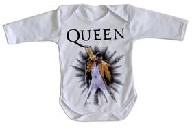 body nenê criança roupa bebê manga longa Queen Freddie Mercury