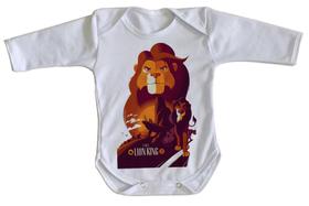 body nenê criança roupa bebê manga longa Rei Leão personagens