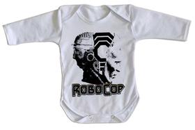 body nenê criança roupa bebê manga longa Robocop Policial body nenê criança roupa bebê manga longa Robocop Policial
