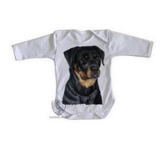body nenê criança roupa bebê manga longa Rottweiler sério