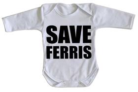 body nenê criança roupa bebê manga longa Save Ferris