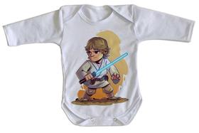 body nenê criança roupa bebê manga longa Star Wars Luke Skywalker