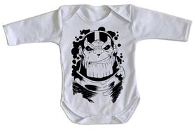 body nenê criança roupa bebê manga longa Thanos black