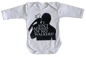 body nenê criança roupa bebê manga longa The Walking Dead Afraid