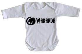 body nenê criança roupa bebê manga longa Wakanda Black Panther