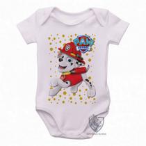 body nenê criança roupa bebê Patrulha Canina Marshall