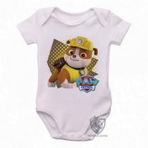 body nenê criança roupa bebê Patrulha Canina Rubble