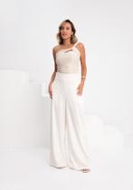 Body Ombro Único Recorte Frontal Malha Lurex Lunender 49415
