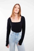 Body Overcome Manga Longa Liso Preto