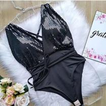 Body Paetê Decote Multiformas Feminino