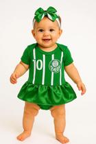 Body palmeiras menina bebe saia cetim mesversário blogueirinha Body palmeiras menina bebe saia cetim mesversário blogueirinha
