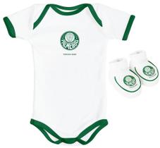 Body Palmeiras Pantufa Para Bebê Kit 2 Peças Unissex Licenciado e Oficial