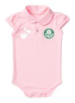 Body Palmeiras Rosa Gola Polo Licenciado E Oficial - Verdão