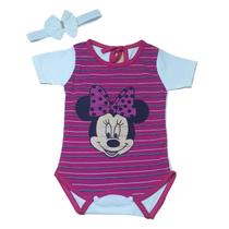 Body Para Bebê Com Estampa da Minnie Bory Violeta Mesversário REF S205F