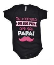 Body para bebe com frase meu primeiro dia dos pais, tamanho g