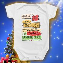 Body Para Bebê de Natal Nascimento Jesus Fé Menino Menina - BorizinhoBaby