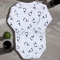 Body para Bebê Estampa Minimalista Milk Branco com Preto