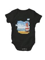 Body Para Bebe Estampado Com Designer De Farol Na Praia