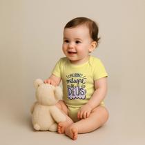 Body Para Bebe Frase Eu Sou Milagre De Deus Fofo Premium