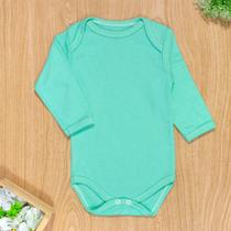 Body para Bebê Manga Longa Em Suedine Básico Até 12 Meses
