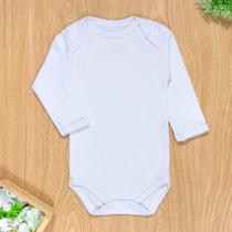 Body para Bebê Manga Longa Em Suedine Básico Branco Body para Bebê Manga Longa Em Suedine Básico Branco