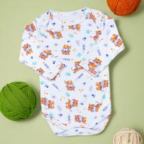 Body para Bebê Manga Longa Estampadinho Tigre Branco Body para Bebê Manga Longa Estampadinho Tigre Branco