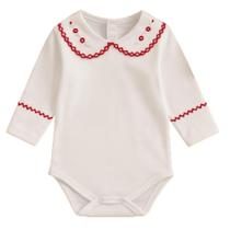 Body Para Bebê Menina Luxo Algodão Manga Longa Gola Bordada Body Para Bebê Menina Luxo Algodão Manga Longa Gola Bordada