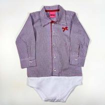 Body Para Bebe Menina Manga Longa Country Infantil Xadrez Body Para Bebe Menina Manga Longa Country Infantil Xadrez