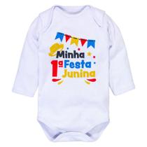 Body para Bebê Minha Primeira Festa Junina Branco Body para Bebê Minha Primeira Festa Junina Branco