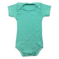 Body para bebês manga curta verde algodão