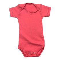 Body para bebês manga curta vermelho liso algodão