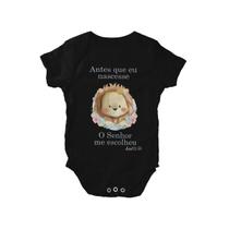 Body Para Neném Estampado Leão Fofo O Senhor Me Escolheu