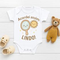 Body Personalizado Bebê Acordei Assim Lindo Body Personalizado Bebê Acordei Assim Lindo