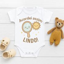 Body Personalizado Bebê Acordei Assim Lindo Body Personalizado Bebê Acordei Assim Lindo