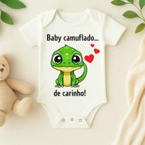 Body Personalizado Bebê Camuflado de Carinho Body Personalizado Bebê Camuflado de Carinho