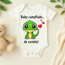 Body Personalizado Bebê Camuflado de Carinho Body Personalizado Bebê Camuflado de Carinho