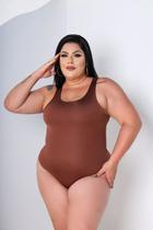 Body Plus Size Básico Regata Fluity com Fecho