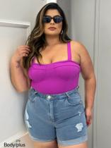 Body Plus Size de Alcinha com Lycra com Bojo Pimenta Original