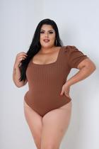 Body Plus Size Manga Curta Princesa Decote Quadrado