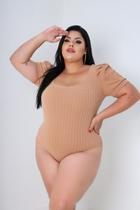 Body Plus Size Manga Curta Princesa Decote Quadrado