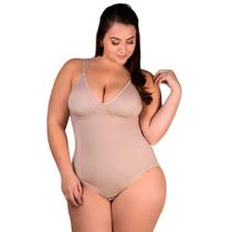 Body Plus Size Modelador Redutor de Medidas Com Compressão Abdominal Sem Bojo Moda de Baixo - PL195