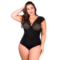 Body Plus Size Modelador Redutor em Cetinete com Bojo Confortável Moda de Baixo - PL281-282-293